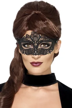 Karnevalová maska Smiffys Krajková škraboška černá