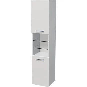 Koupelnový nábytek Uni - skříňka vysoká pravá 162x35 cm, 2 dveře, polička, závěsná UNI SV 162/35 2D OP P