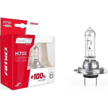 Autožárovka ŽÁROVKY H7 LUMITEC SILVER +100% DUO BOX 2 KS AMIO (01403)