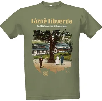 Pánské tričko Tričko s potiskem Lázně Libverda 001 / Khaki pánské