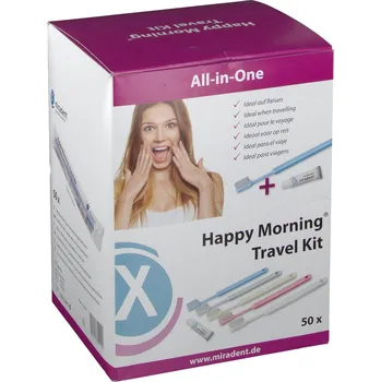 Zubní kartáček Miradent Travel Kit cestovní zubní kartáček + pasta, 50ks