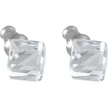 Náušnice Náušnice Swarovski Elements kostka 713887, 8mm, krystal - bílá