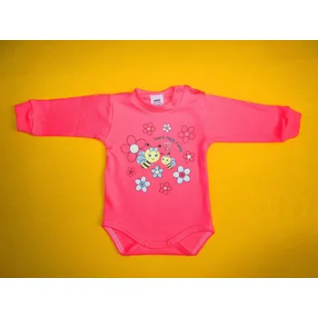 Arex, ČR Body dlouhý rukáv jednobarevné s potiskem Barva: lososová, Velikost: 68