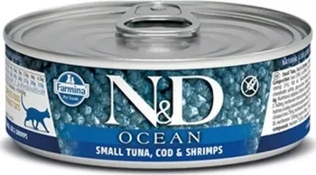 Krmivo pro kočku N&D Cat Ocean Adult Small Tuna/Codfish/Shrimps 80 g