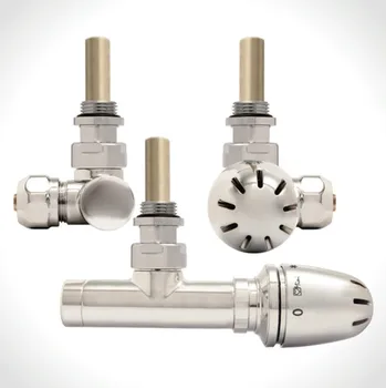 Hlavice pro radiátor CHROMOVÝ Ventilový set pro jednobodové připojení HERZ S 7600 15, CU 15 S760015