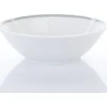 Thun 1794 Miska, český porcelán, 13 cm, Opal, bílá krajka, šedý lem, Thun