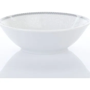 Thun 1794 Miska, český porcelán, 13 cm, Opal, bílá krajka, šedý lem, Thun