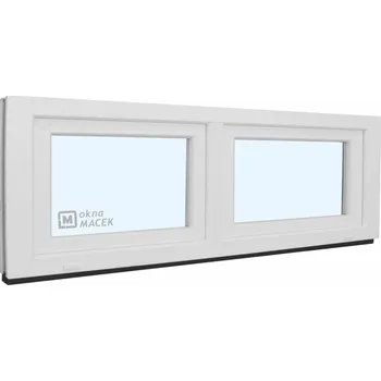 Okno Plastové okno - KNIPPING 70 AD, 2100x600 mm, S/S, bílá Sklo: čiré + příslušenství a montážní materiál zdarma