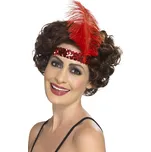 Smiffys Čelenka s peřím 30. léta červená
