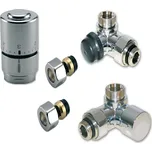 NEREZ (INOX) Ventilový set pro koupelnové radiátory, úhlový, IVAR DV 016028 - pro CU15 KIT530010INOX