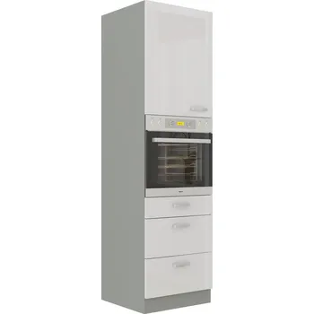 Šatní skříň Vysoká skříň na vestavnou troubu se šuplíky BIANCA 60 DPS-210 3S 1F
