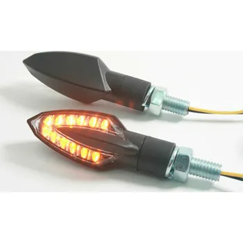 Osvětlení pro motocykl Univerzální LED blinkry PARTS EUROPE TURN SIGNAL černé pouzdro s kouřovým objektivem - PÁR