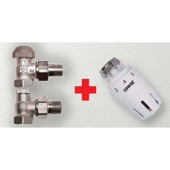 Hlavice pro radiátor Ventilový set pro radiátory s bočním připojením, rohové provedení SET-KR