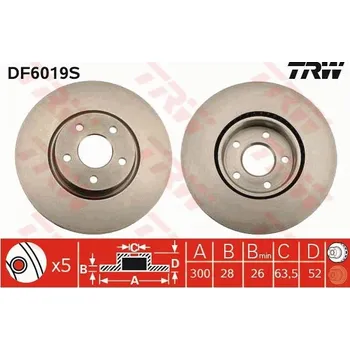 Brzdový kotouč TRW DF6019S
