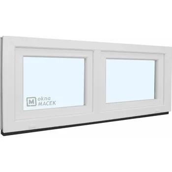 Okno Plastové okno - KNIPPING 70 AD, 1500x600 mm, S/S, bílá Sklo: čiré + příslušenství a montážní materiál zdarma