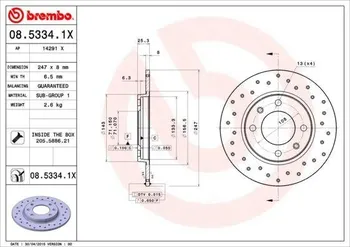 Brzdový kotouč Brembo 08.5334.1X