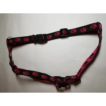 Postroj pro psa Palkar klasický postroj pro psy 52 cm - 90 cm vel. 4 černo-růžová s tlapkami (Palkar klasický postroj pro psy 52 cm - 90 cm vel. 4 černo-růžová s tlapkami)