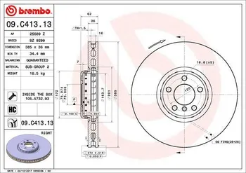 Brzdový kotouč Brembo 09.C413.13