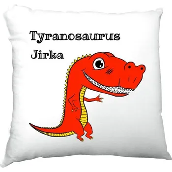 Dekorativní polštářek Polštář saténový s potiskem Polštářek s tyranosaurem