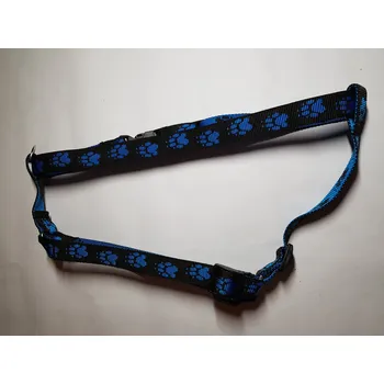 Postroj pro psa Palkar klasický postroj pro psy 52 cm - 90 cm vel. 4 černo-modrá s tlapkami (Palkar klasický postroj pro psy 52 cm - 90 cm vel. 4 černo-modrá s tlapkami)