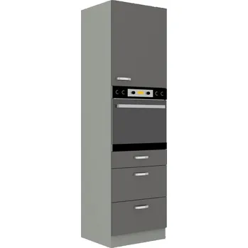 Kuchyňská skříňka Vysoká skříň na vestavnou troubu se šuplíky GREI 60 DPS-210 3S 1F