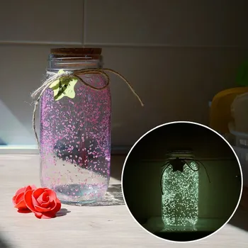 Svítící skleněná dóza - růžová/žlutá