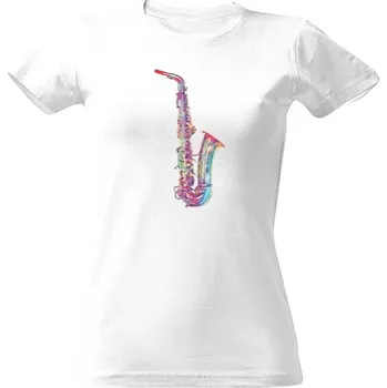Dámské tričko Tričko s potiskem Saxofon dámské
