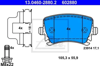 Brzdová destička ATE 13.0460-2880.2