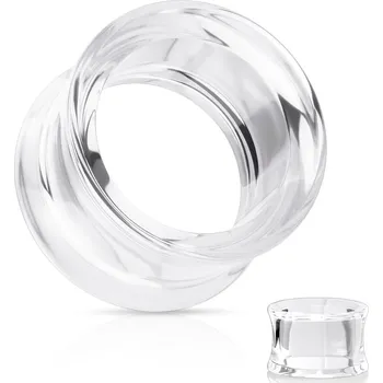 Piercing Šperky4U Akrylátový tunel do ucha čirý - TN01004C-06