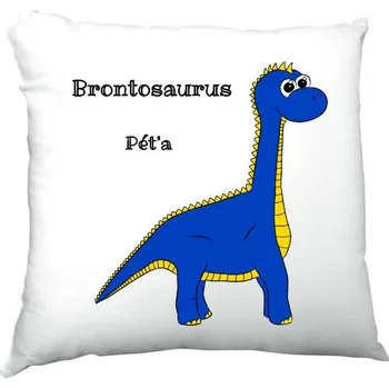 Dekorativní polštářek Polštář saténový s potiskem Polštářek s brontosaurem