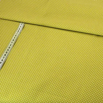 Bavlněné plátno - puntík zeleno-hořčicová - šíře 150cm