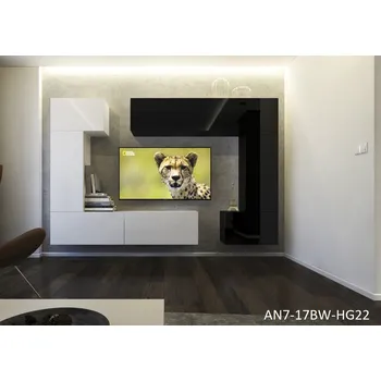 Obývací stěna Ral Obývací stěna NELA 8, 272 cm - Bílo/černý lesk