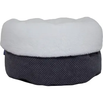 Pelíšek pro kočku Rajen pelíšek s plyšovým okrajem šedý