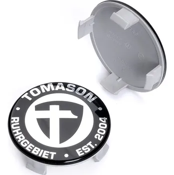 Disk Středová krytka alu kola Ø 69/75 mm Tomason K-008,M74,5 černý plast, chromové logo