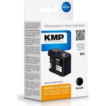 KMP B74 - Brother LC-129XL BK - černá inkoustová náplň KMP