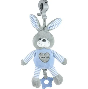 Baby Mix Králík s klipem 25 cm, modrý