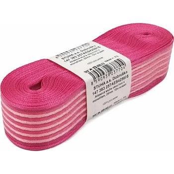 Stuha Stuha atlasová oboulícní s monofilem růžová, šíře 25mm, 10m