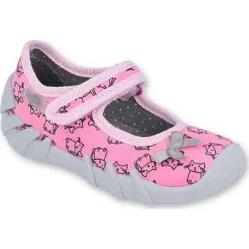 Dívčí baleríny Balerínky botičky bačkůrky Befado Speedy 109P200 růžové s kočičkami velikost: 21