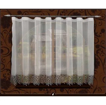 Záclona Voálová záclona hotová LEJLA s velkou šedou krajkou - hotová záclona. (Voálová záclona obšitá luxusní krajkou ! )