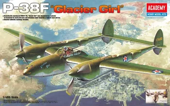 Plastikový model Corfix Academy Lockheed P-38F Lightning Glacier Girl 1:48