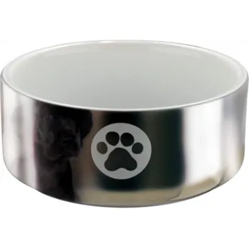Miska pro psa Trixie Keramická miska s packami stříbrná/bílá 12 cm/300 ml