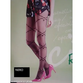 Dámské punčochy Vzorované punčocháče RUFY 20den, černé, vel.S (CODE 729)