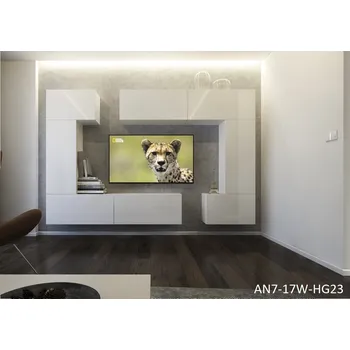 Obývací stěna Ral Obývací stěna NELA 7, 272 cm - Bílý lesk