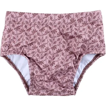 Kojenecké plavky FIXONI dětské plavky listy růžová - 62/68 cm