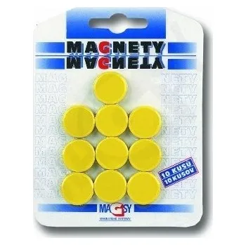 Dekorativní magnet Magnety MAGSY - 10ks žluté v blistru O 2cm