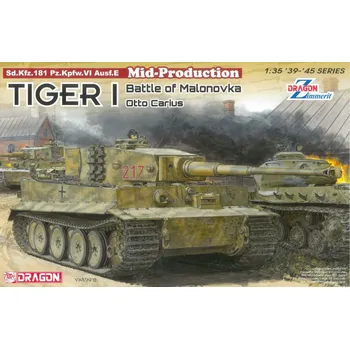Plastikový model Dragon Models Kit tank 6888 - Tiger I Mid-Production w/Zimmerit Otto Carius Battle of Malinava Village 1944 1:35