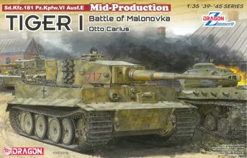 Plastikový model Dragon Models Kit tank 6888 - Tiger I Mid-Production w/Zimmerit Otto Carius Battle of Malinava Village 1944 1:35
