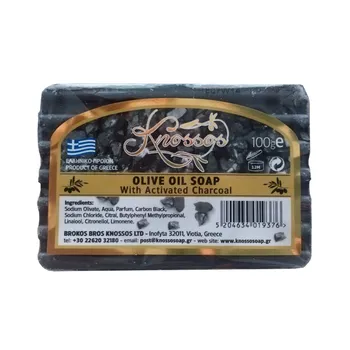 Mýdlo Knossos přírodní olivové mýdlo s aktivním uhlím 100 g