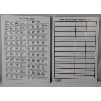 Psací podložka Lenoch A5 s nápovědou - angličtina