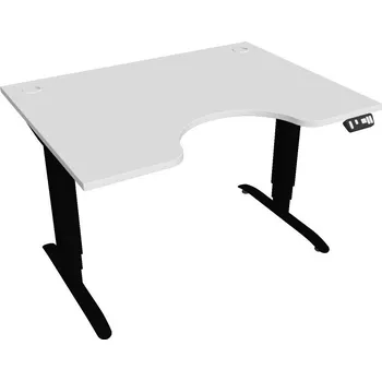 Elektricky výškově stavitelný stůl Hobis Motion Ergo - 3M segmentový, paměťový ovladač Šířka: 120 cm, Barva desky: bílá, Barva kovu: černá RAL 9005 Šířka 120-180 cm / 27 barevných variant